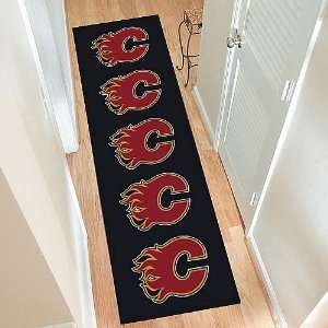  Anglo Oriental Calgary Flames 21 x 78 Repeat Rug Sports 