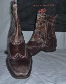 NEW Mens Mark Nason Mens Shoes Amberoom Brown Boots Italian Leather 