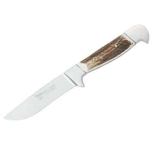  Knife with Genuine Stag Handles and Polished Finger/Pommel 