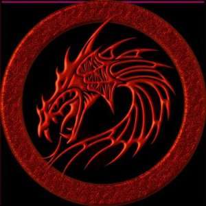  Red Tribal Dragon Round Stickers Arts, Crafts & Sewing