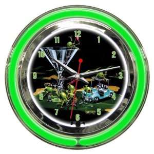    Michael Godard Neon Clock Green 14   19th Hole