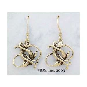 Pisces Earrings, 14k Yellow Gold, 14k. Yellow Gold Ear Wires, Fish 