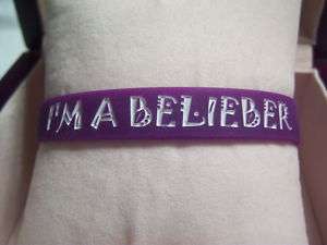 Justin Bieber * IM A BELIEBER * Purple Bracelet Beiber  