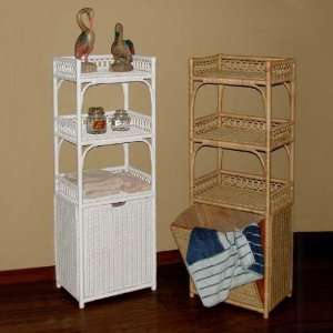  Tall Wicker Shelf with Pull Out Hamper