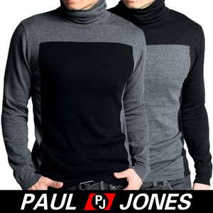 PJ Men’s Stylish Patched Cotton Knit Turtleneck fitted Sweater XS~L 