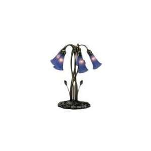  Blue Lilies Five Light Table Lamp 16.5 H Meyda 14995 