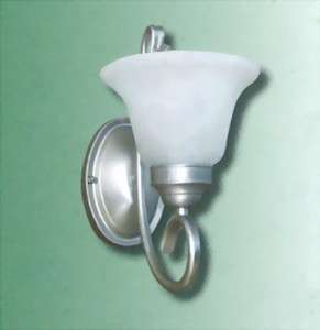 BRUSHED NICKEL AND ALABASTER GLASS WALL SCONCE 6.25 X 11 5/8  