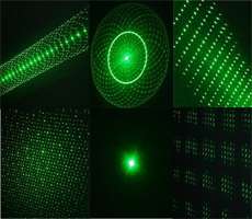 Grüner Laserpointer Laser Pointer Grün mit 5 Aufsätzen  