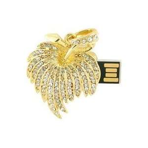  2GB Crystal Leaf USB Flash Drive (Golden) Electronics