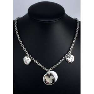   Silver Plated Crystal Disneys Mickey Mouse Outline Necklace Jewelry