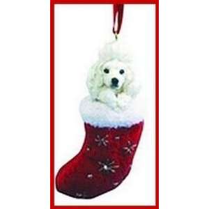  Poodle Christmas Ornament White