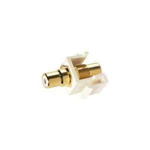  RCA Jack To Jack Keystone Insert   White Snap in tabs for 