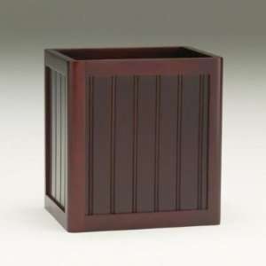 Contemporary Country Wastebasket in Mahogany or White Color White 