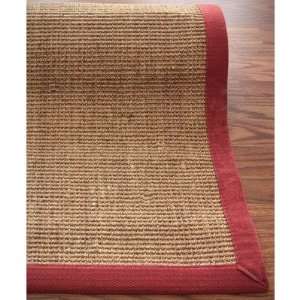  Sisal Sand / Red Border Contemporary Rug