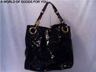 NWT STEVE MADDEN CANDY COATED BLACK PATENT LEATHER LIKE LARGE TOTE 