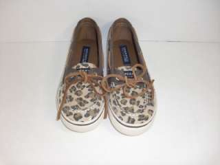 Sperry Top Sider Bahama Skimmer 3.5 M Leopard Girls Youth Boat Shoes 