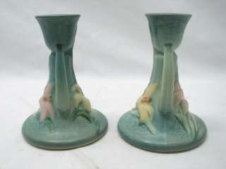 ROSEVILLE BUFFET SET ZEPHYR LILLY BOWL CANDLE STICK HOLDERS 475 1163 