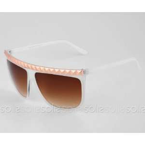  Eye Candy Eyewear   White Frame Sunglasses with Brown Lens 