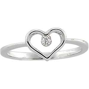    Jewelry Locker .02 ct tw Diamond and White Gold Heart Ring Jewelry