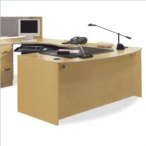 Bush Furniture Series C U Shape Bow Front Wood Desk with Left Corner 