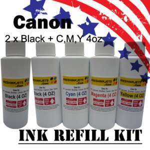 20oz Refill Bulk Ink 4 Canon PG 210 CLI 211 MP250 MP480  