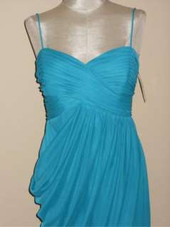 NWT ALEX EVENINGS DRAPED TURQUOISE EVENING GOWN 6  