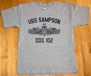 US USN Navy USS Sampson DDG 102 Destroyer T Shirt  