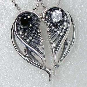Split Angel Wings Heart Best Friends 925 Sterling Silver Pendant/Charm 