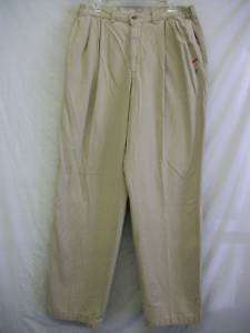 New Mens SAVANE Beige Pleated Pants 34 X 32 NWOT SOILED  