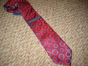 NEW Mens Haines & Bonner Red Graphic Silk Tie  