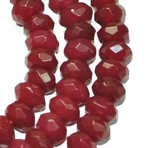 4x5mm Faceted Ruby Jade Rondelle Beads 15.5  