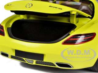 2010 MERCEDES SLS AMG YELLOW WITH BLACK WHEELS 1/18 BY MINICHAMPS 