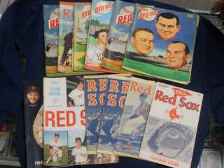 BOSTON RED SOX YEARBOOKS AND SCORECARDS 1950S AND 1960S  