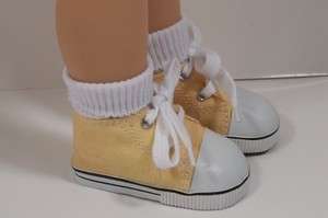 YELLOW Canvas Tennis Doll Shoes For 18 Effanbee KATIE♥  