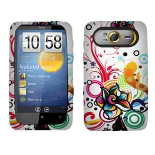 New For HTC HD7 T mobile Phone Colorful Flowers Silicone Skin Case 