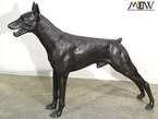 Cast Bronze Indoor Outdoor Standing Doberman Dog Statue  