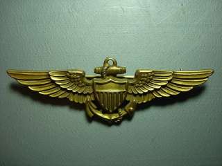   USMC Pilot Aviator Wings Pin USN Sterling + 1/20 10k WWII Amico  