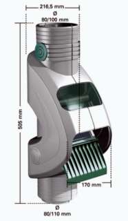 Regenwasser   Fallrohrfilter   Rainus mit Edelstahlsieb  