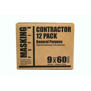 Trimaco 9 in. x 180 ft. Brown Contractor Masking Paper (12 Pack) 32909 