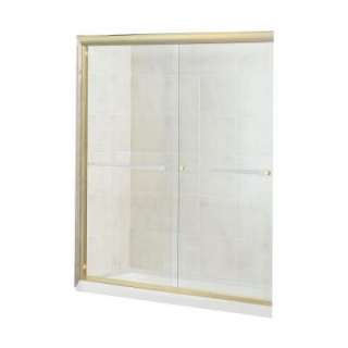 Luminous 54 in. to 59 1/2 in. WShower Door in Polished Brass with 10MM 