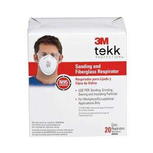 3M Tekk Protection Sanding and Fiberglass Respirators 20 Pack 8000HB1 