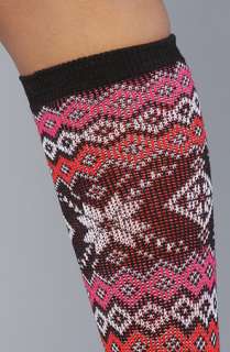 Accessories Boutique The Nordic Snowflake Knee High Sock in Fuchsia 