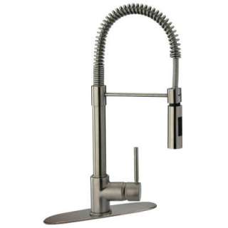 Series 400 Single Handle Pull Down Sprayer Kitchen Faucet in Brushed 