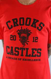 Crooks and Castles The Primetime Tee in Red  Karmaloop   Global 