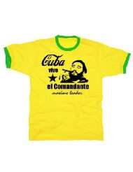 Fidel Castro el comandante vive cuba t shirt gelb/grün KUBA ringer