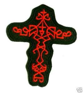 CRUCIFIX WITH CELTIC CROSS MALTESE CROSS IRON PATCH  