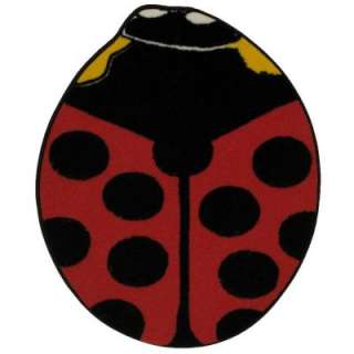 LA Rug Inc. Fun Time Shape Red Lady Bug 35 In. X 39 In. Area Rug FTS 