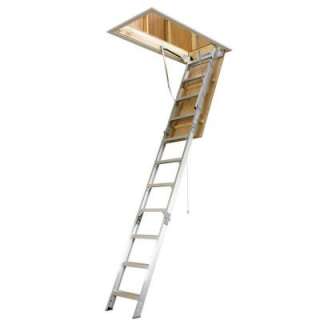 Werner 8 ft. 10 ft. 22.5 in. x 54in. Aluminum Attic Ladder   Universal 