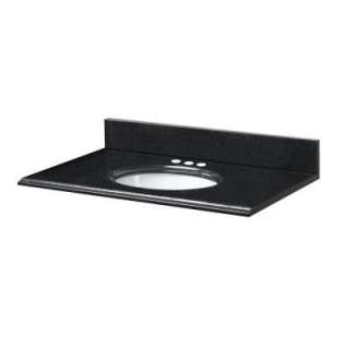 25 in. x 19 in. Granite Vanity Top with white bowl and 4 in. faucet 
