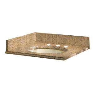 49 in. W Granite Vanity Top with Biscuit Bowl and 8 in. Faucet Spread 